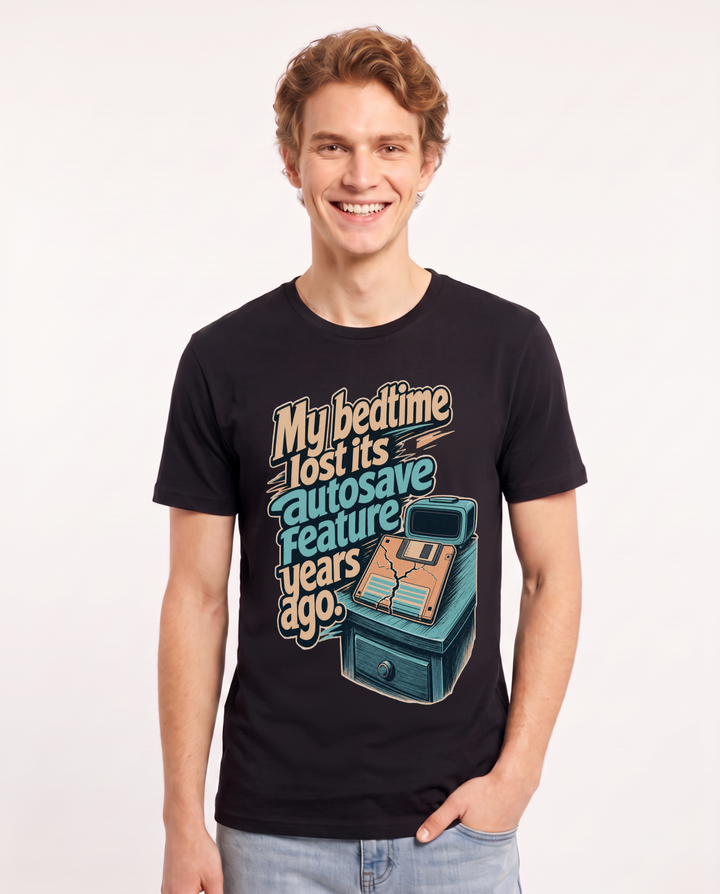 Funny Gaming Men's Black T-Shirt – My bedtime lost its autosave feature product image 1