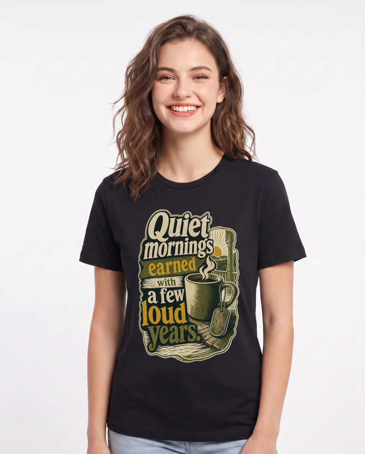 Veteran Black T-Shirt for Women – Everyday Expression Graphic Tee product image 3