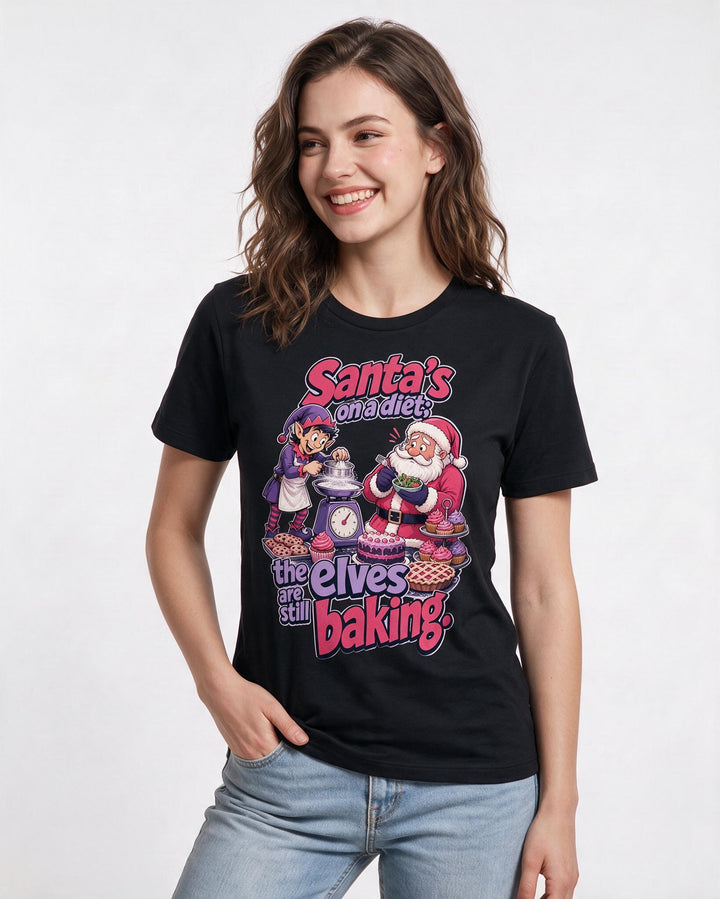 Christmas Black T-Shirt for Women – Holiday Theme Graphic Tee product image 3