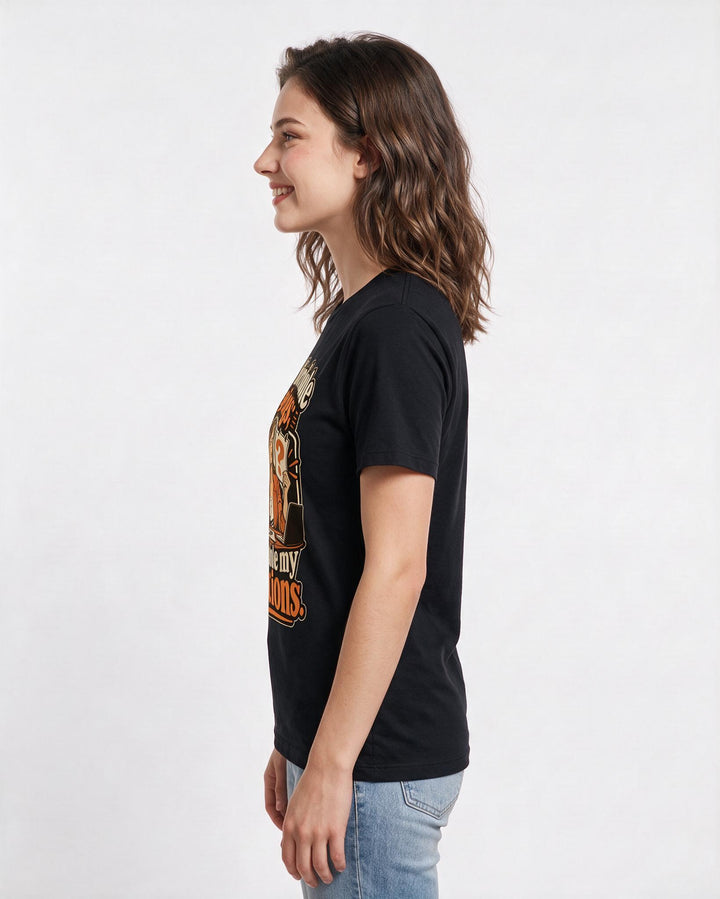 Political Statement Black T-Shirt for Women – Everyday Expression Graphic Tee product image 2