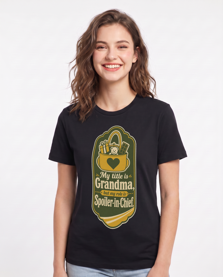 Graphic Women's Black T-Shirt - My title is Grandma, but my role is product image 1