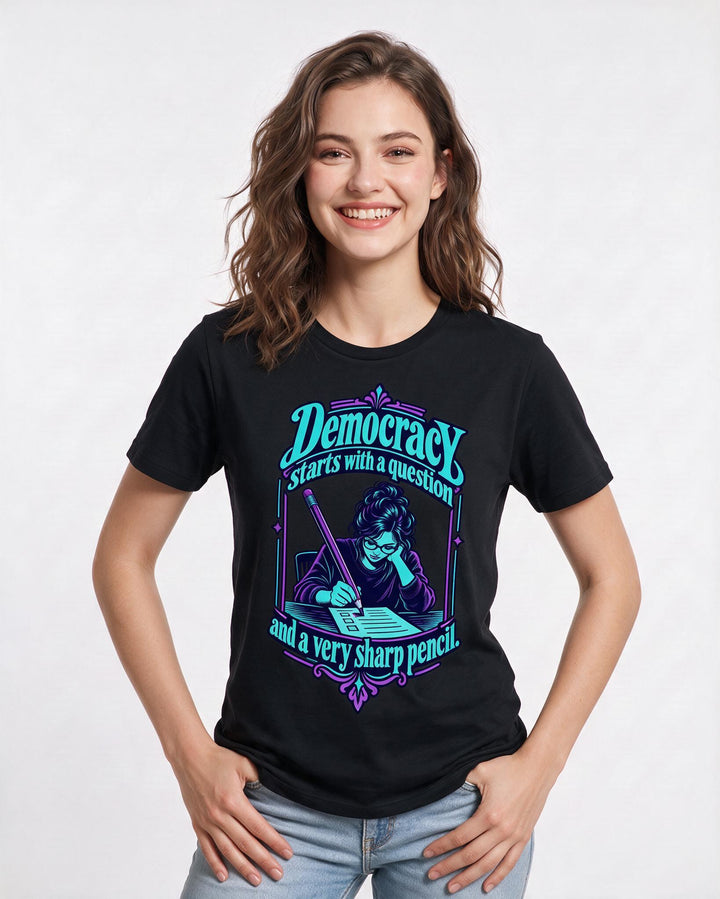 Political Statement Black T-Shirt for Women – Everyday Expression Graphic Tee product image 1