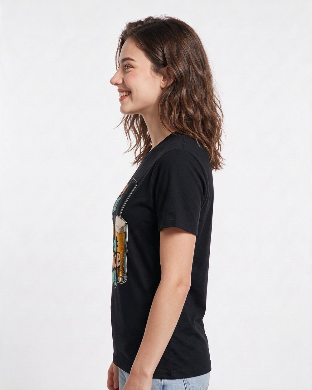 Beer Black T-Shirt for Women – Everyday Expression Graphic Tee product image 2