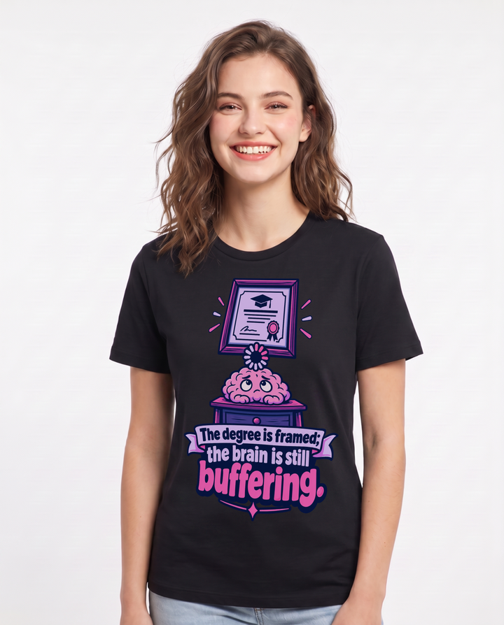 Graduation Black T-Shirt for Women – Everyday Expression Graphic Tee product image 3