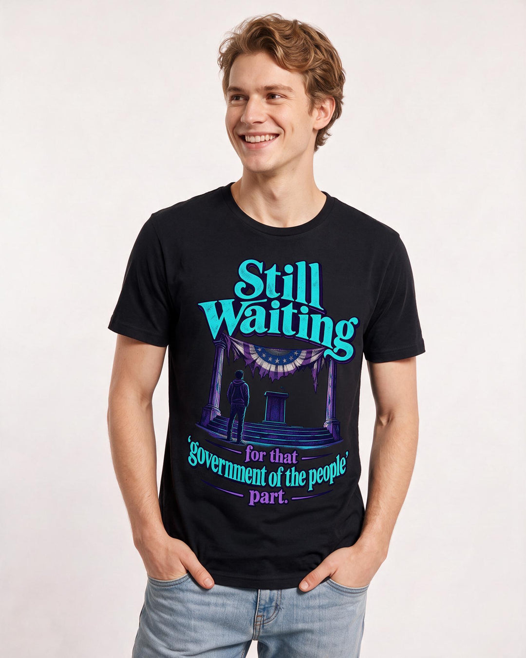 Political Statement Black T-Shirt for Men – Everyday Expression Graphic Tee product image 1