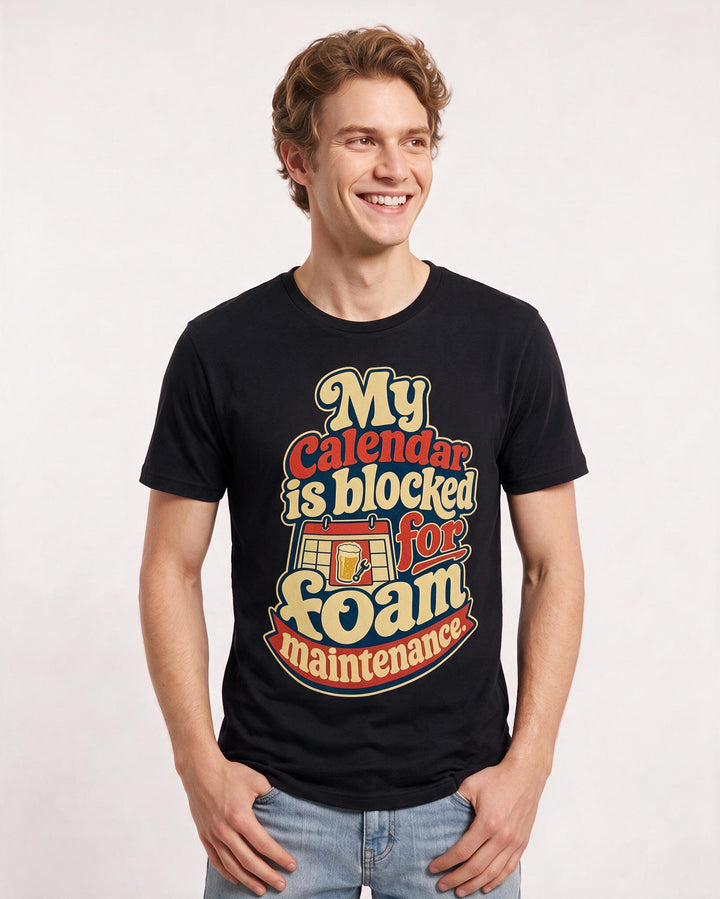 Beer Men's Black T-Shirt – My calendar is blocked for foam product image 3