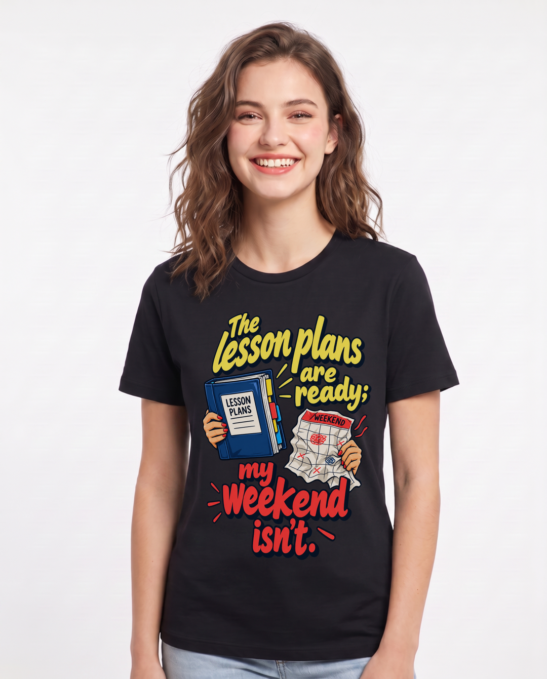 Teacher Black T-Shirt for Women – Everyday Expression Graphic Tee product image 3