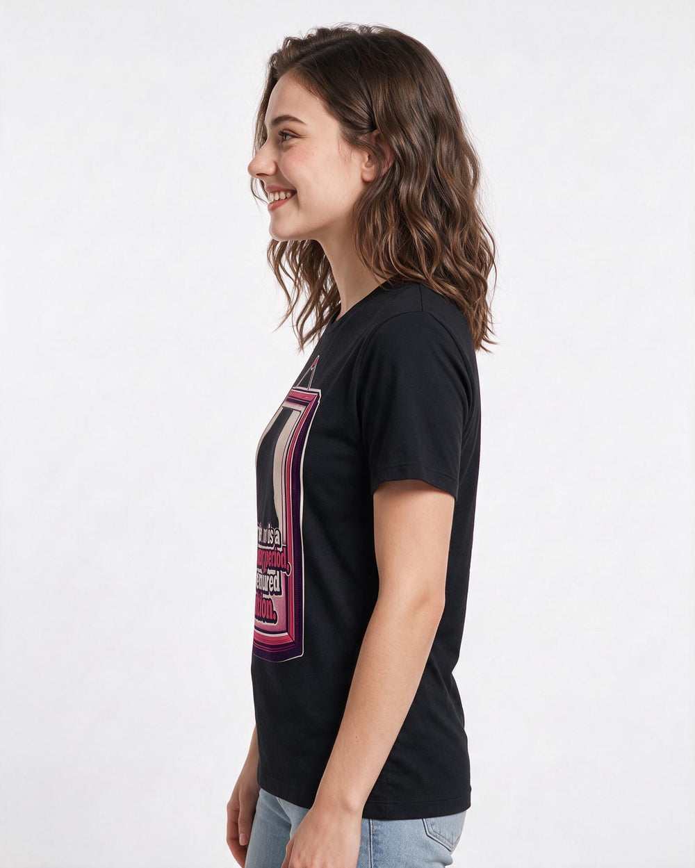 Political Statement Women's Black T-Shirt – Your term is a probationary period, not a tenured position. product image 2