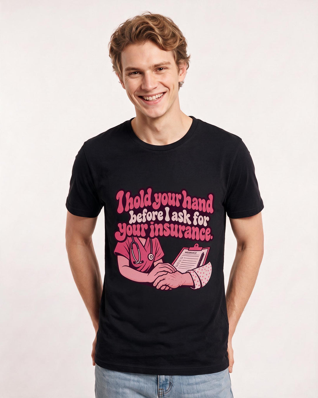 Nurse Black T-Shirt for Men – Nursing Life Graphic Tee product image 1