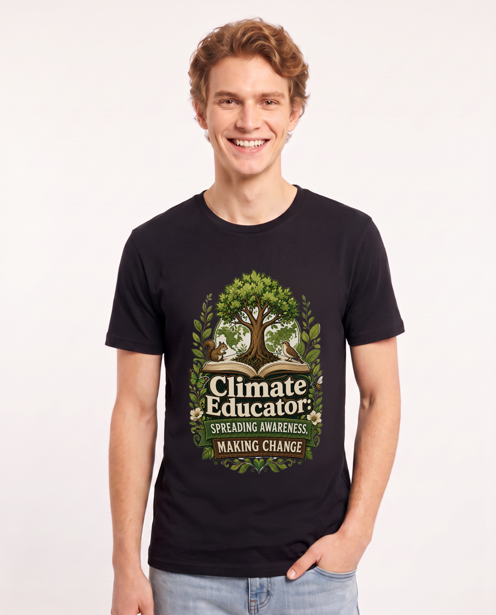 Climate Educator: Spreading Awareness, Making Change Men's Black T-Shirt product image 2