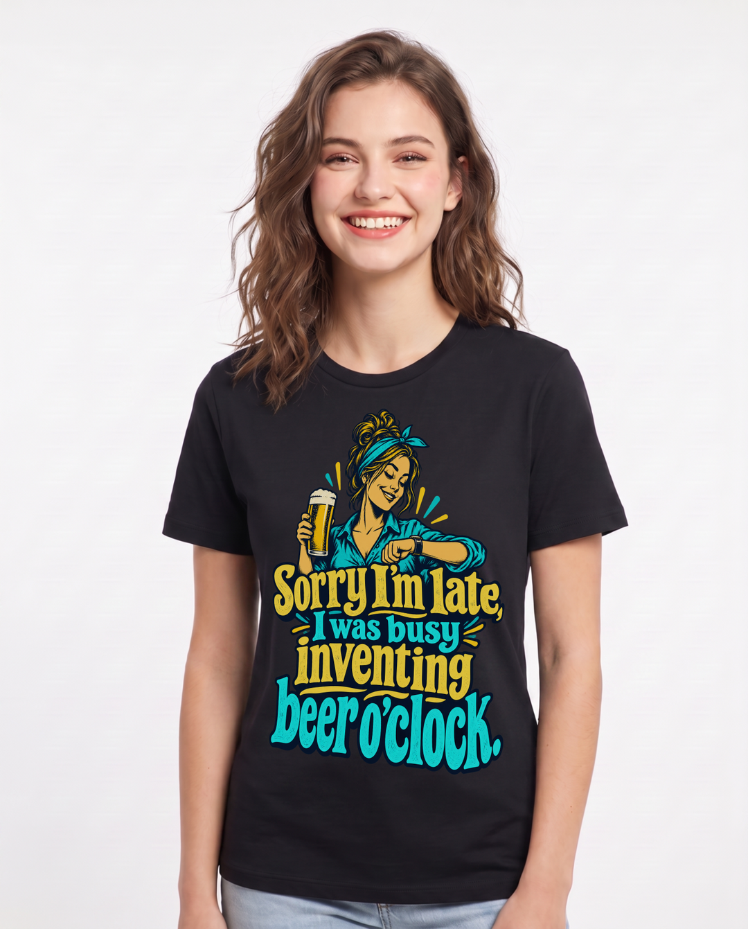 Beer Black T-Shirt for Women – Everyday Expression Graphic Tee product image 3