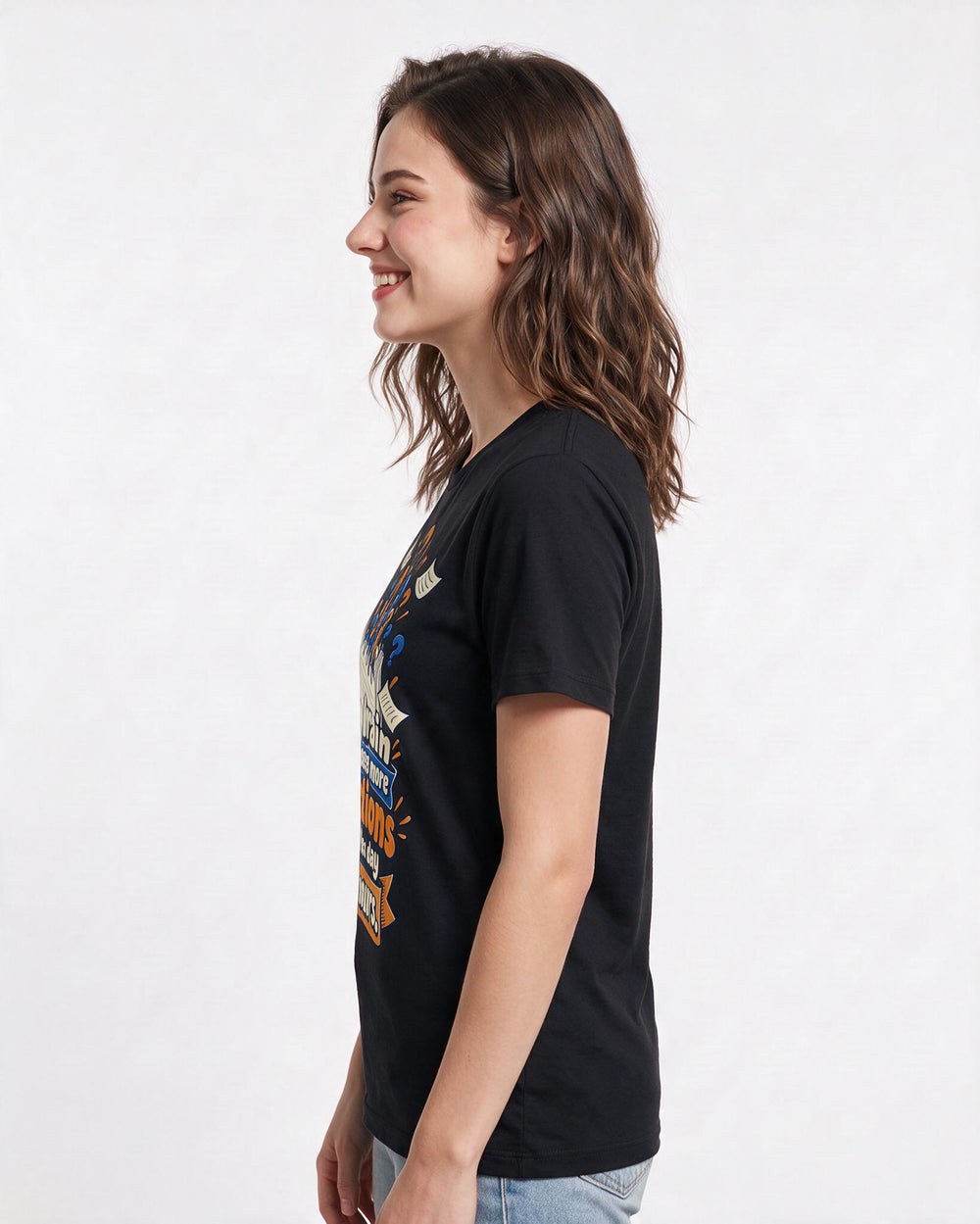 Neurodiversity Black T-Shirt for Women – Everyday Expression Graphic Tee product image 2