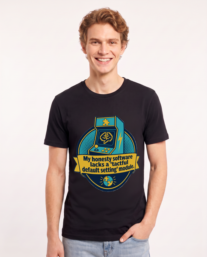 Graphic Men's Black T-Shirt - My honesty software lacks a 'tactful product image 1