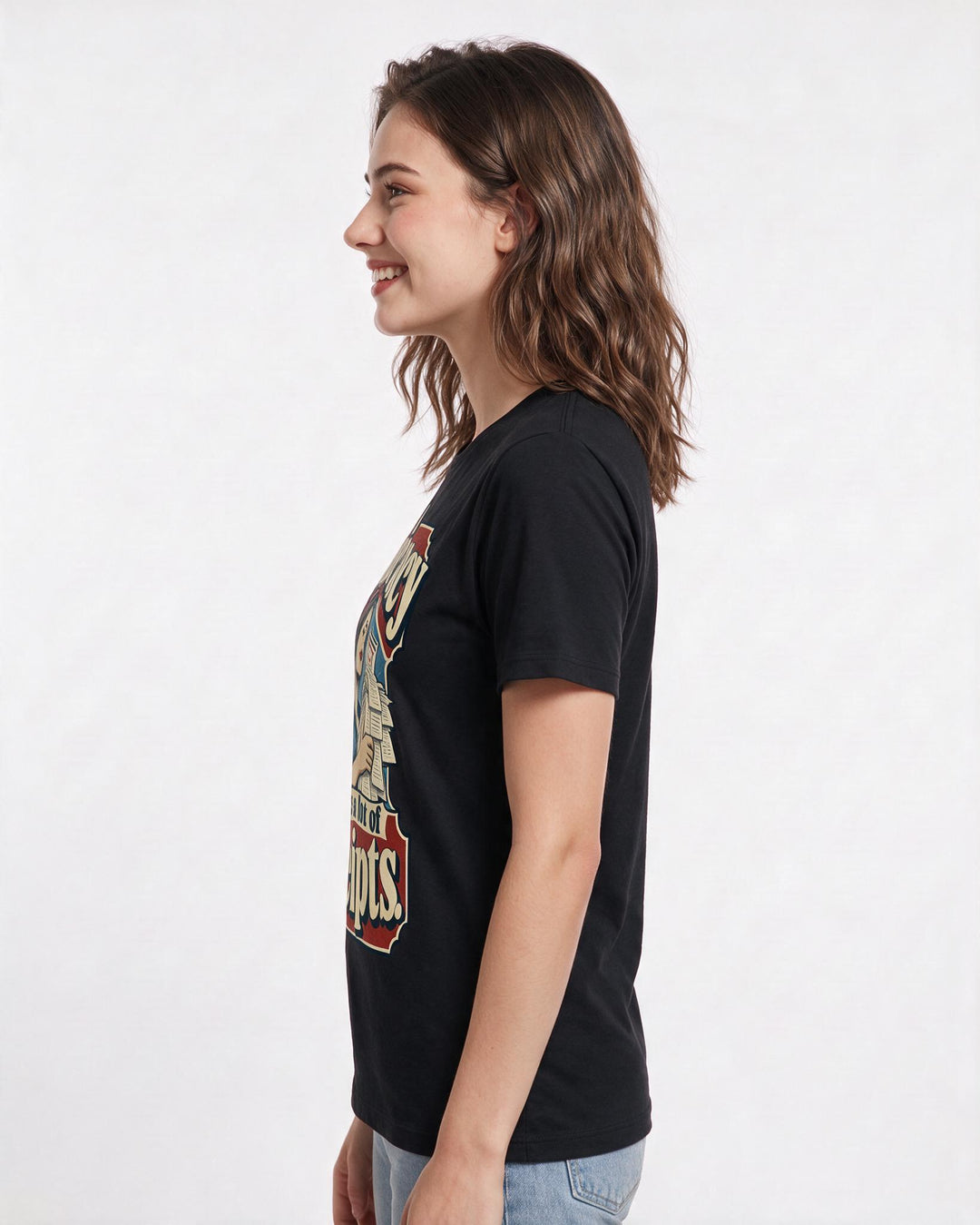 Political Statement Black T-Shirt for Women – Everyday Expression Graphic Tee product image 2