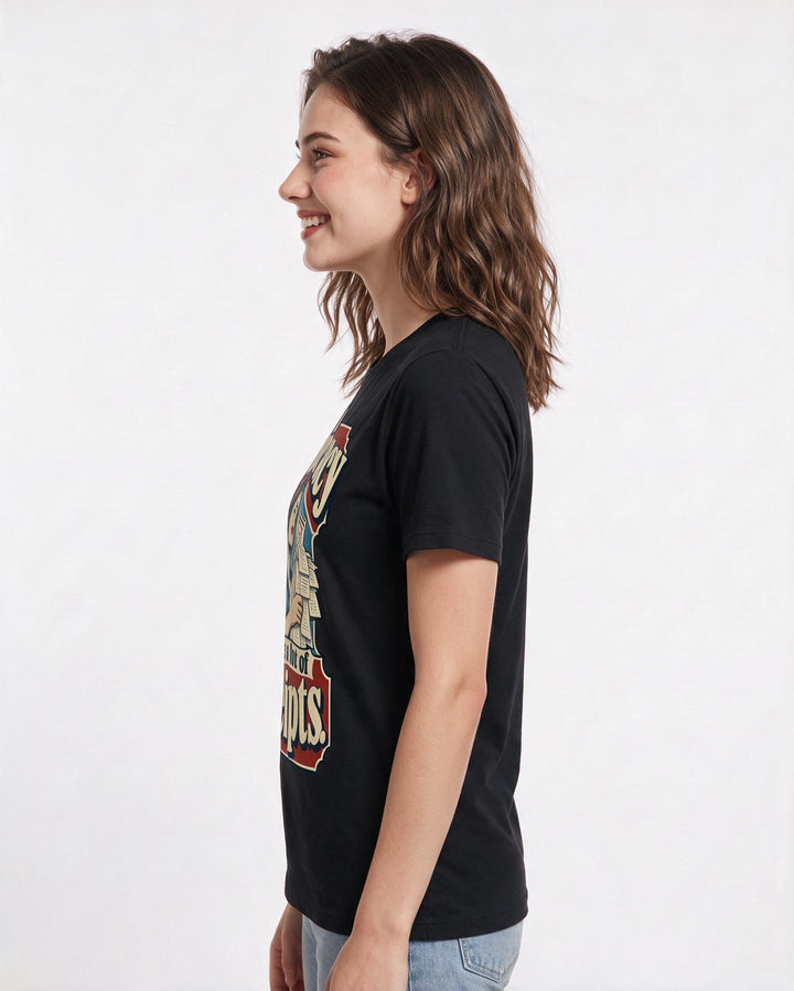 Political Statement Black T-Shirt for Women – Everyday Expression Graphic Tee product image 2