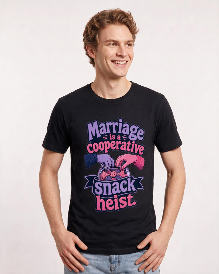 Couples Black T-Shirt for Men – Everyday Expression Graphic Tee product image 3
