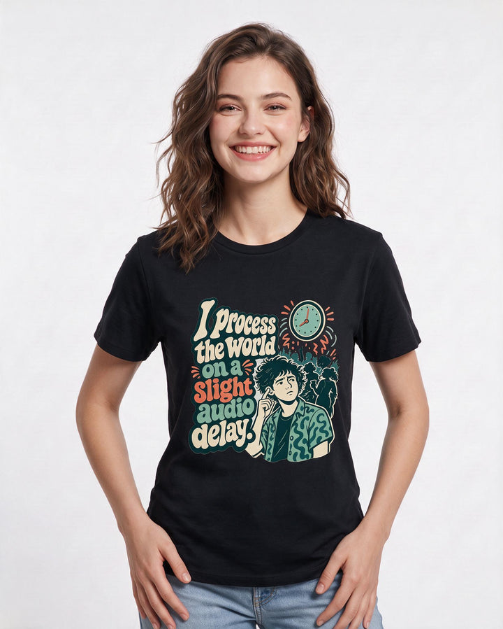 Neurodiversity Black T-Shirt for Women – Everyday Expression Graphic Tee product image 3