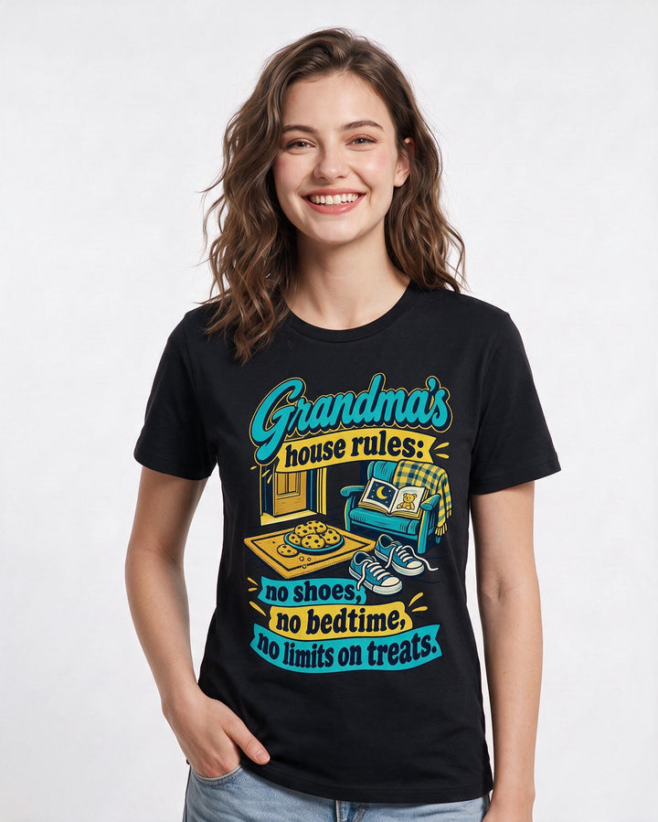 Grandparent Black T-Shirt for Women – Everyday Expression Graphic Tee product image 1