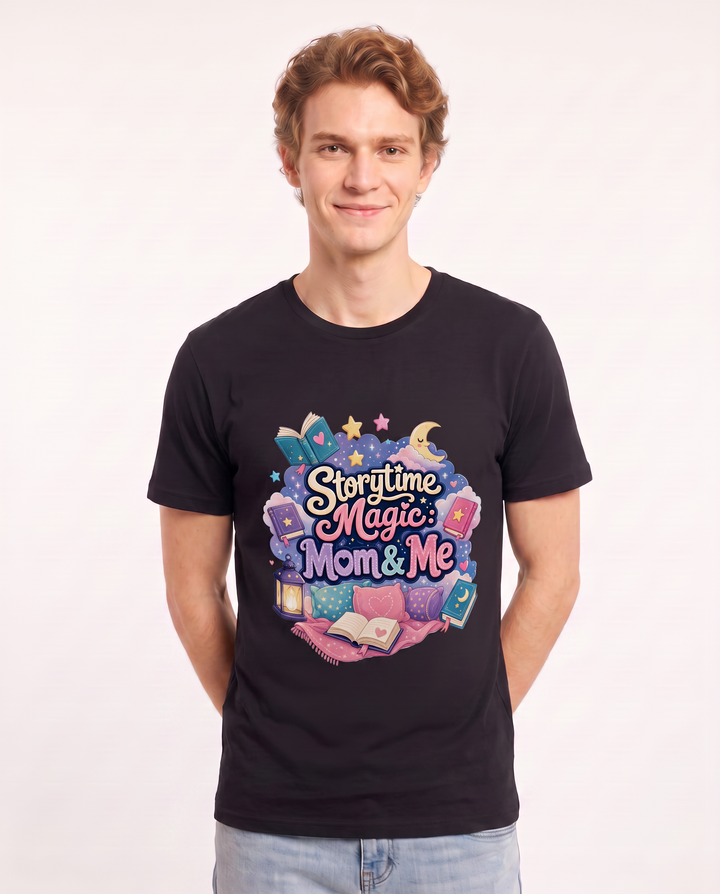 Storytime Magic: Mom & Me Men's Black T-Shirt product image 1