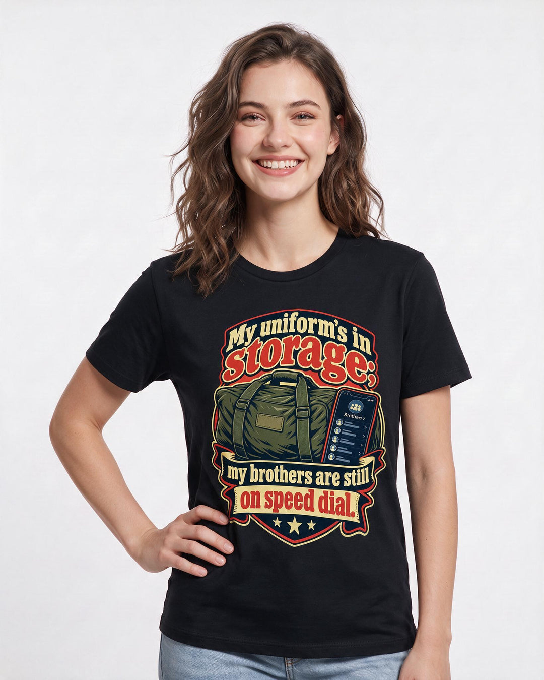 Veteran Black T-Shirt for Women – Everyday Expression Graphic Tee product image 1