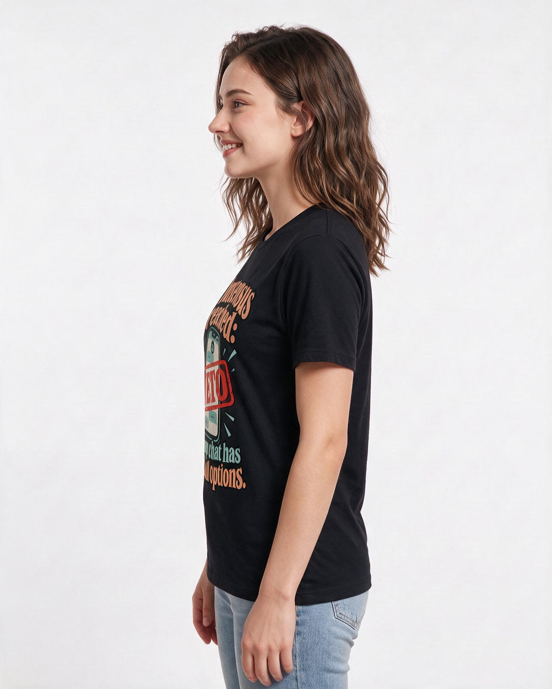 Meme Black T-Shirt for Women – Everyday Expression Graphic Tee product image 2
