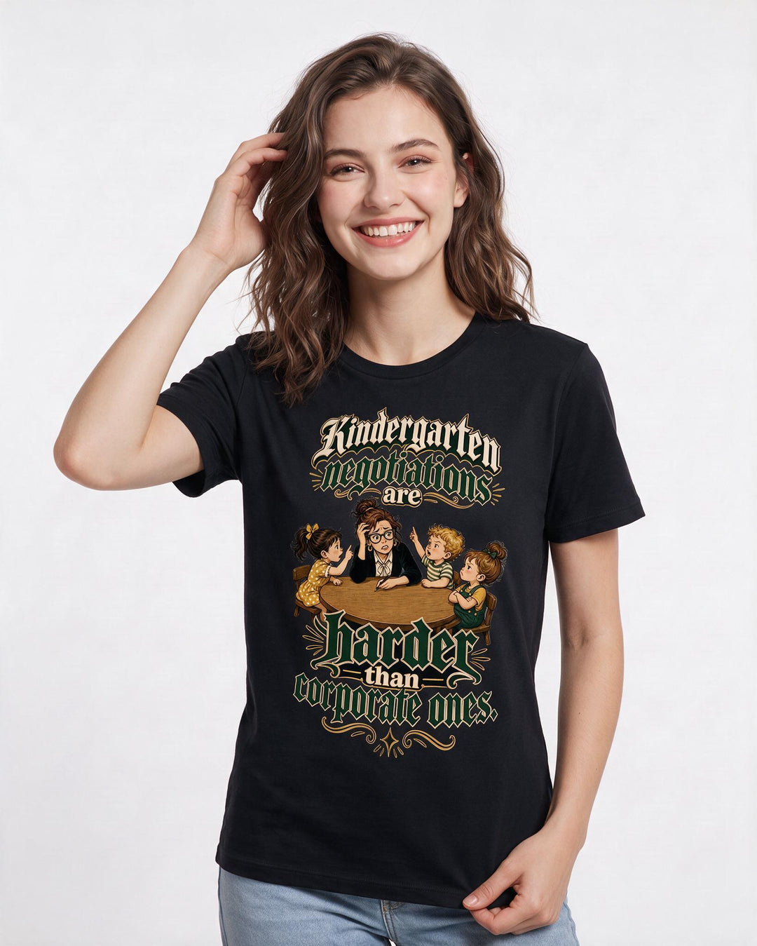 Teacher Black T-Shirt for Women – Everyday Expression Graphic Tee product image 1