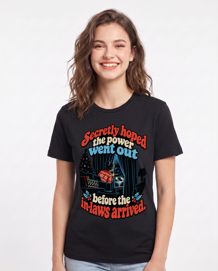 Christmas Black T-Shirt for Women – Holiday Theme Graphic Tee product image 3