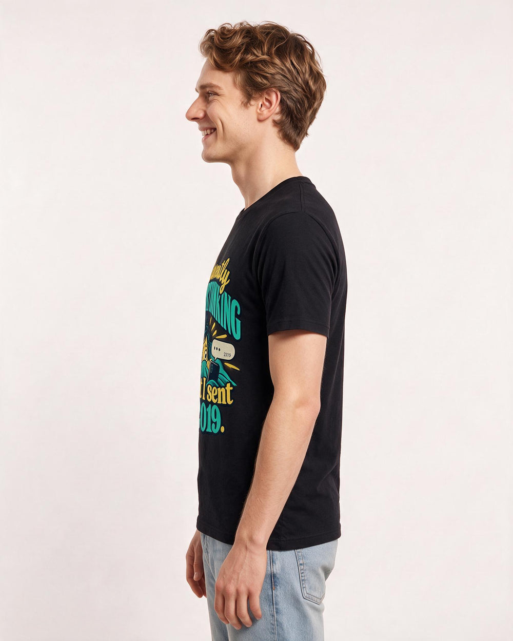 Meme Black T-Shirt for Men – Everyday Expression Graphic Tee product image 2
