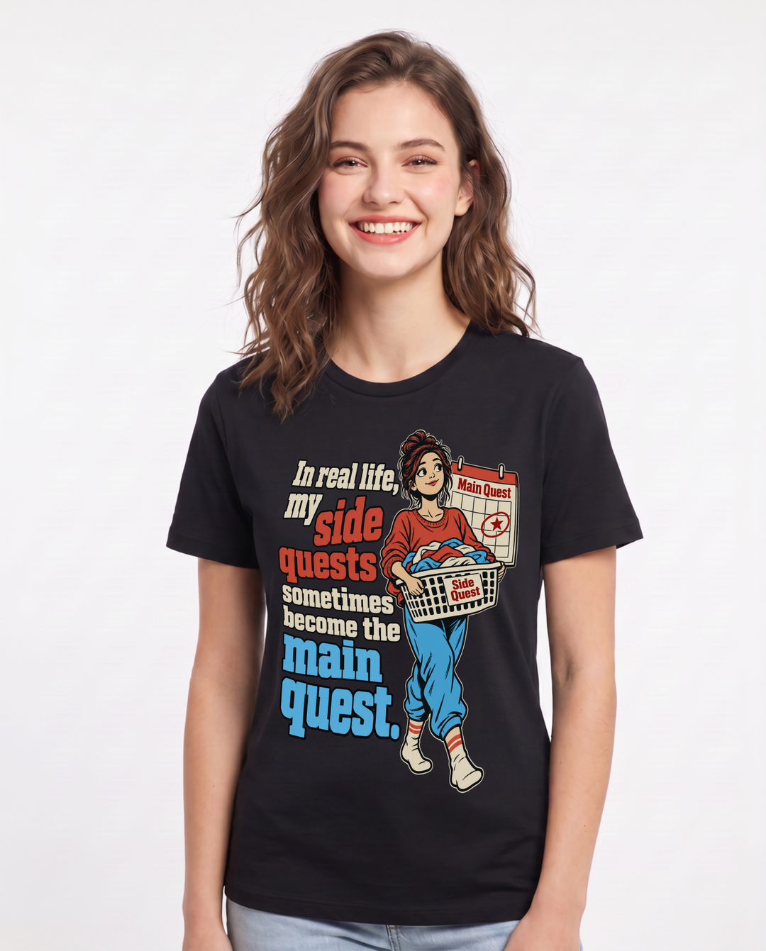 Gaming Black T-Shirt for Women – Game Night Graphic Tee product image 3