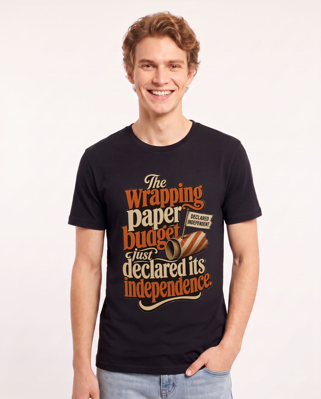 Christmas Black T-Shirt for Men – Holiday Theme Graphic Tee product image 3
