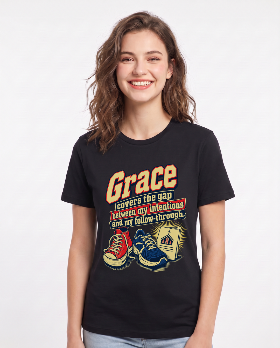 Christian Faith Black T-Shirt for Women – Everyday Expression Graphic Tee product image 3