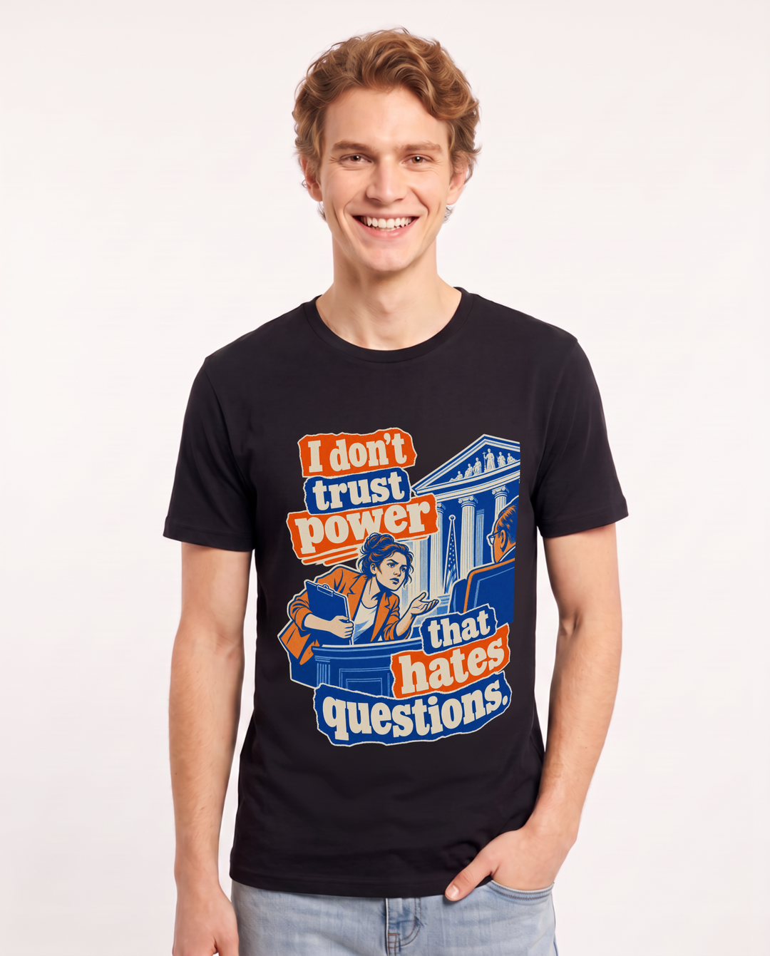 Political Statement Black T-Shirt for Men – Everyday Expression Graphic Tee product image 3