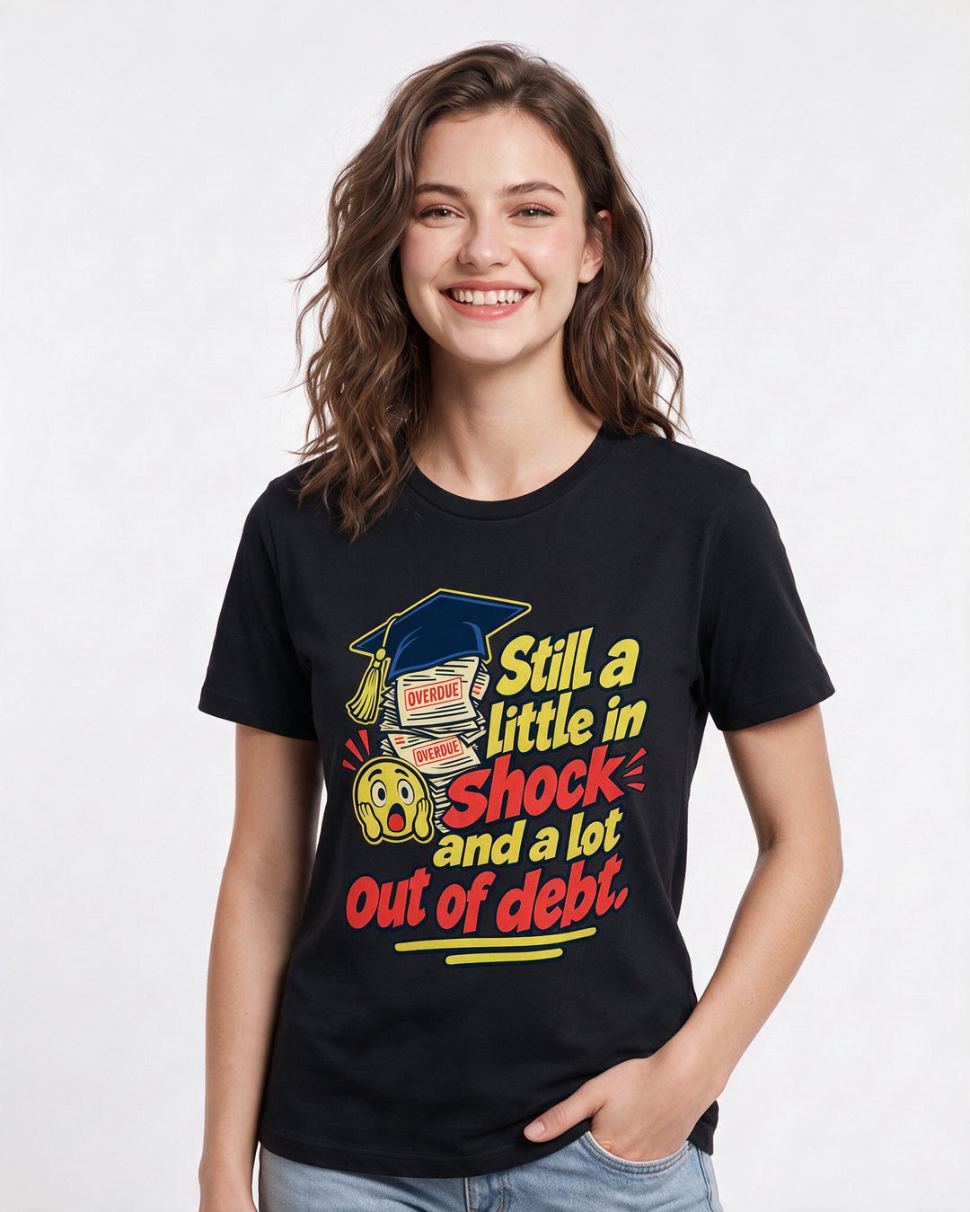 Graduation Black T-Shirt for Women – Everyday Expression Graphic Tee product image 1