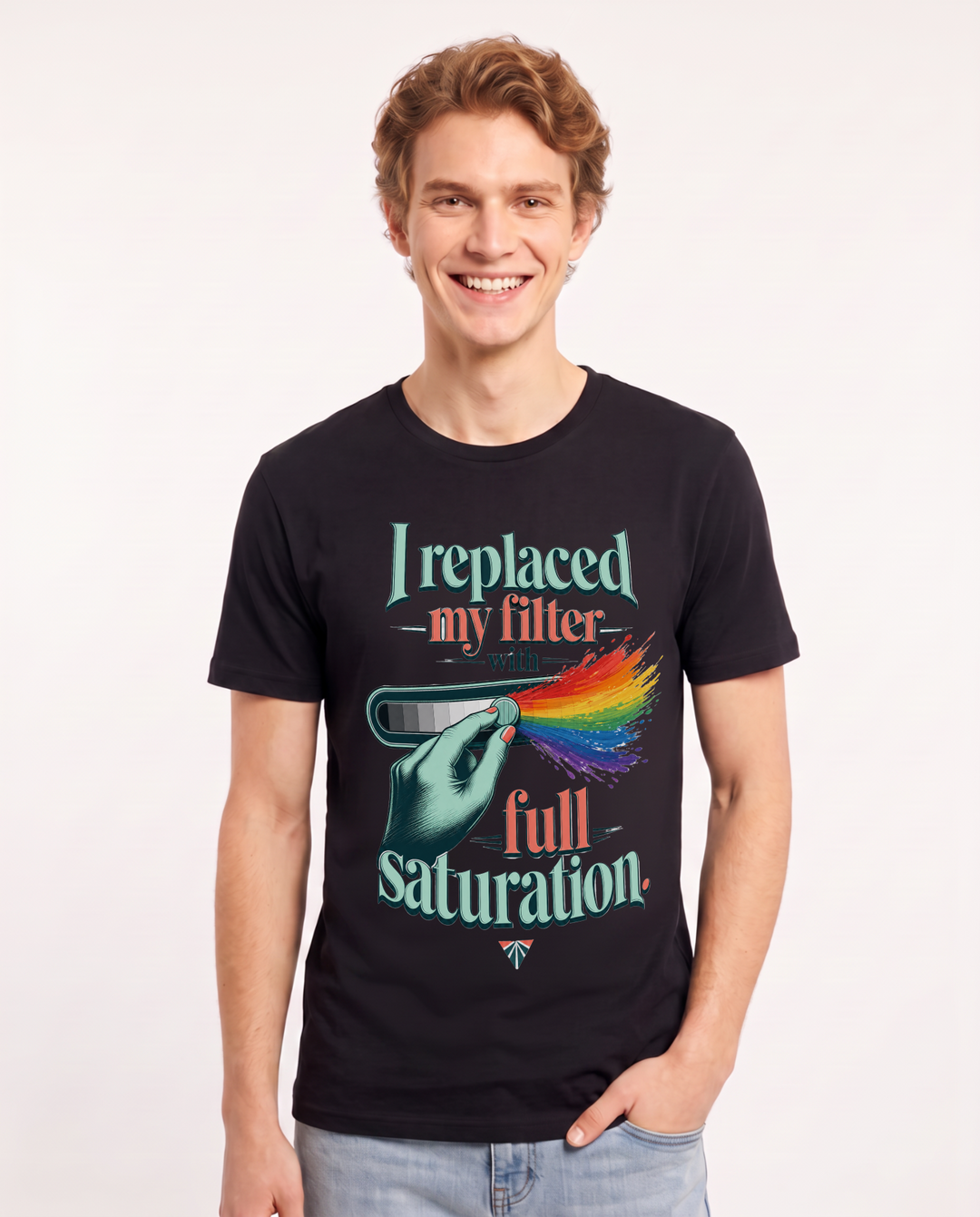 Pride Men's Black T-Shirt – I replaced my filter with full product image 1