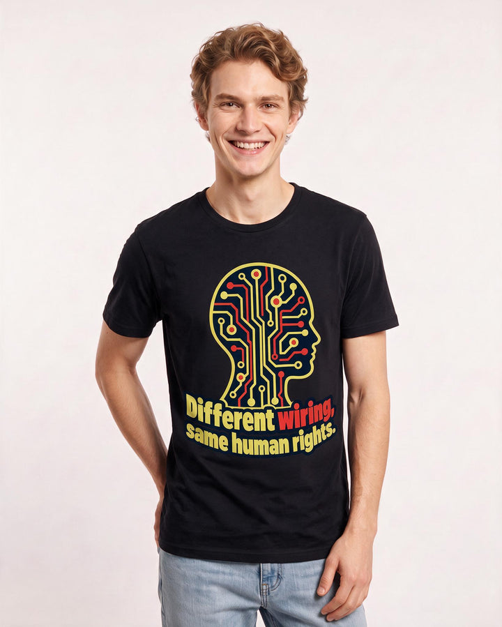 Neurodiversity Black T-Shirt for Men – Everyday Expression Graphic Tee product image 1