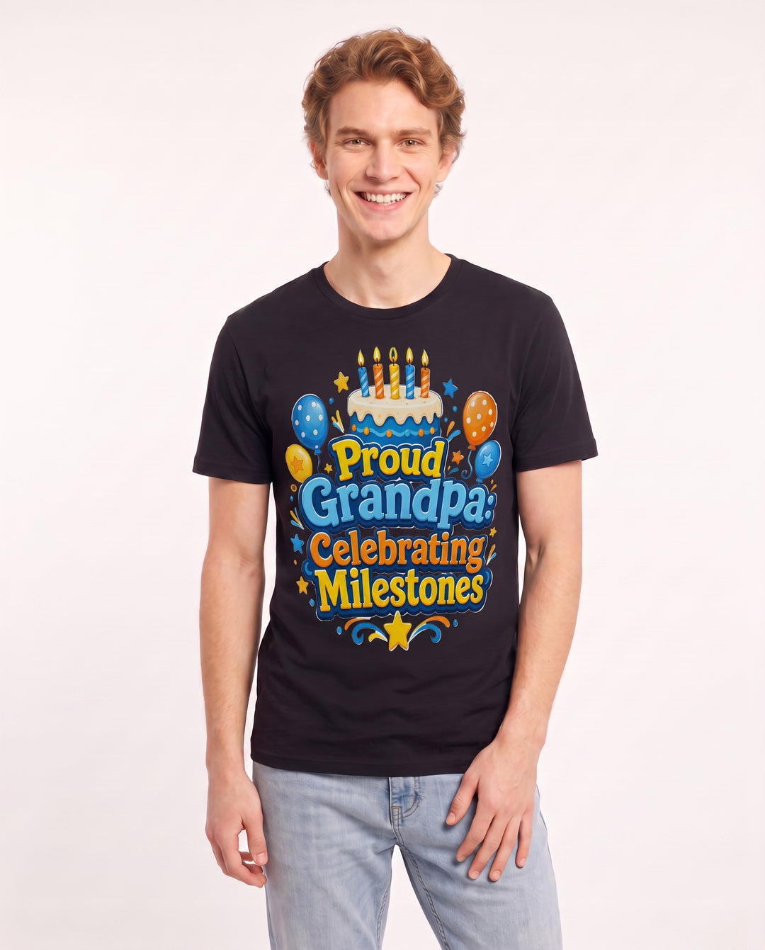 Proud Grandpa: Celebrating Milestones Men's Black T-Shirt product image 1