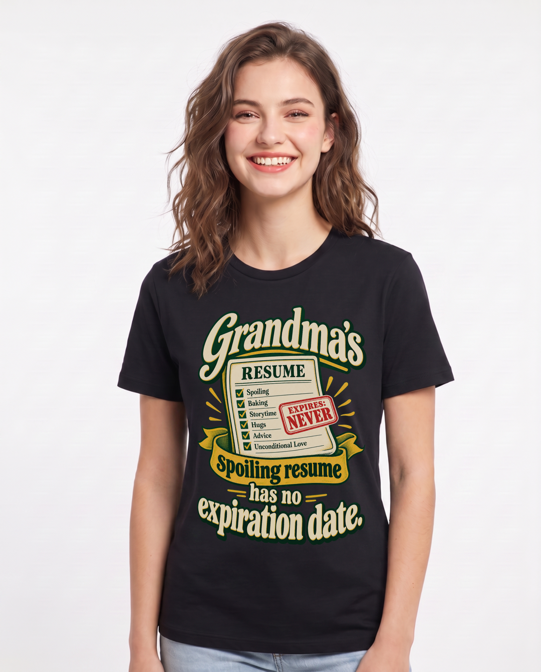 Grandparent Black T-Shirt for Women – Everyday Expression Graphic Tee product image 3