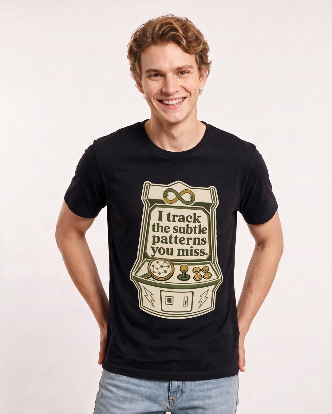 Graphic Men's Black T-Shirt - I track the subtle patterns you miss. product image 3