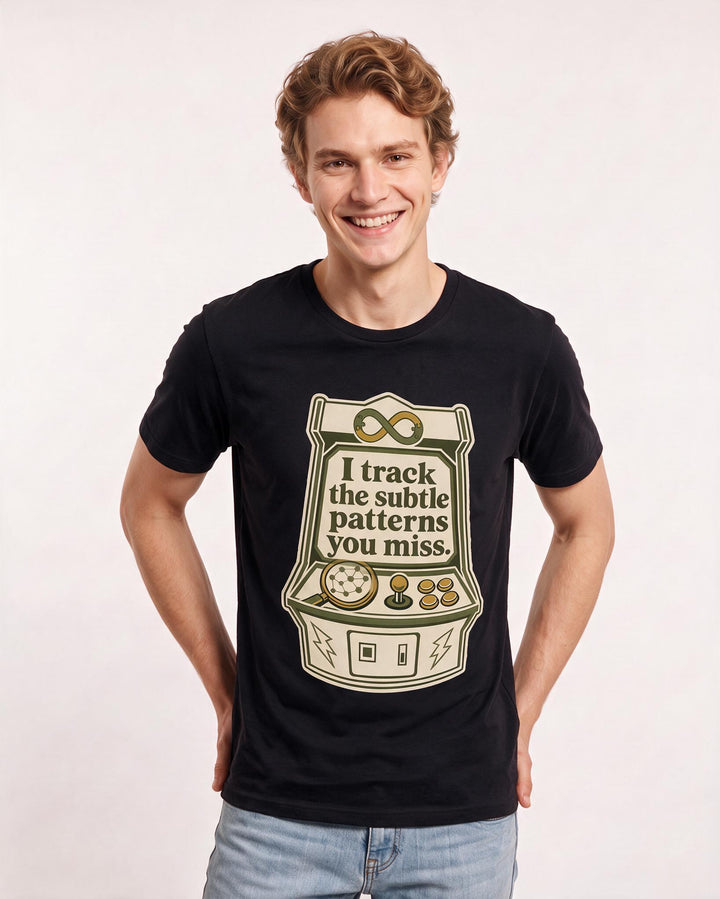 Graphic Men's Black T-Shirt - I track the subtle patterns you miss. product image 3