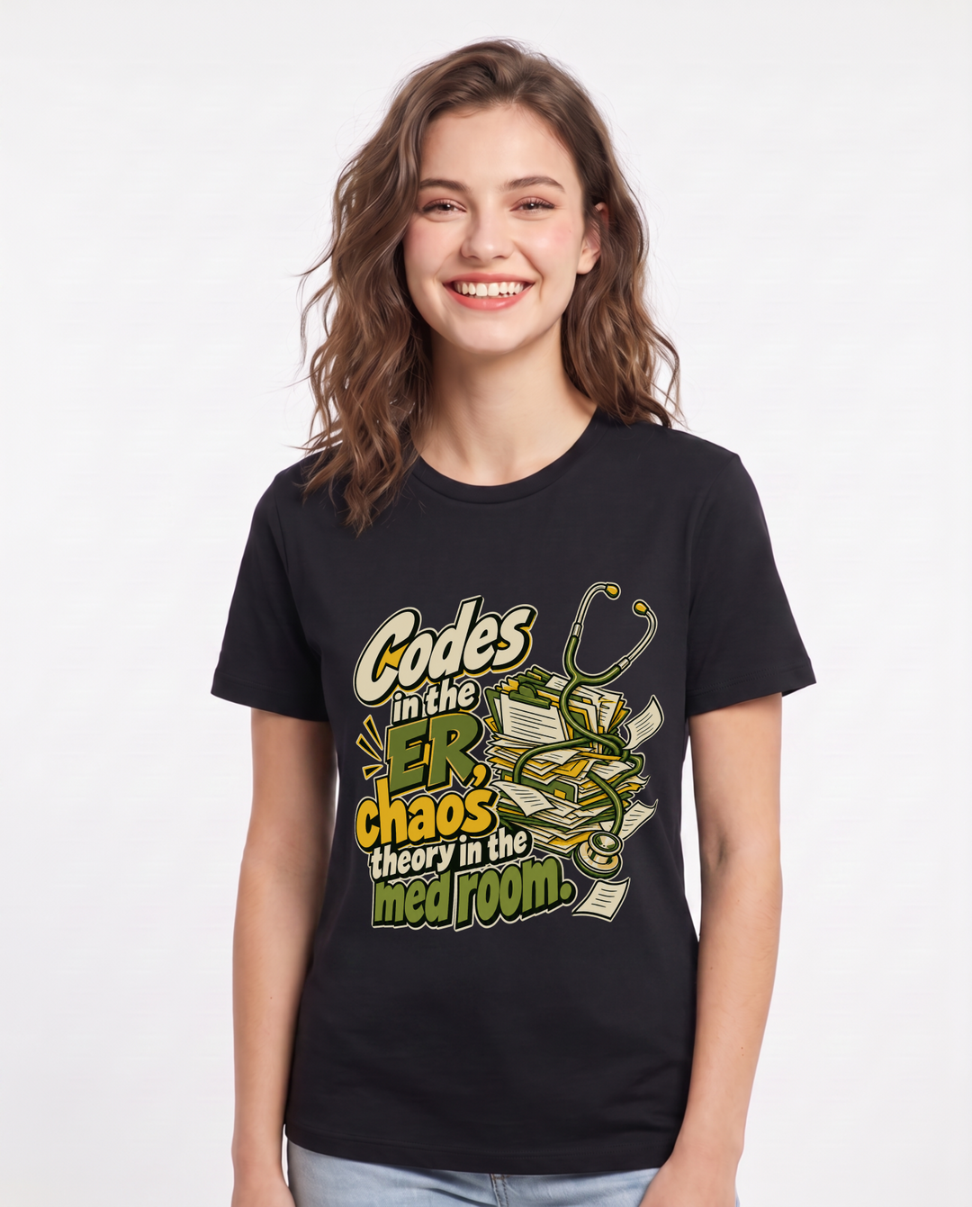 Nurse Black T-Shirt for Women – Nursing Life Graphic Tee product image 3