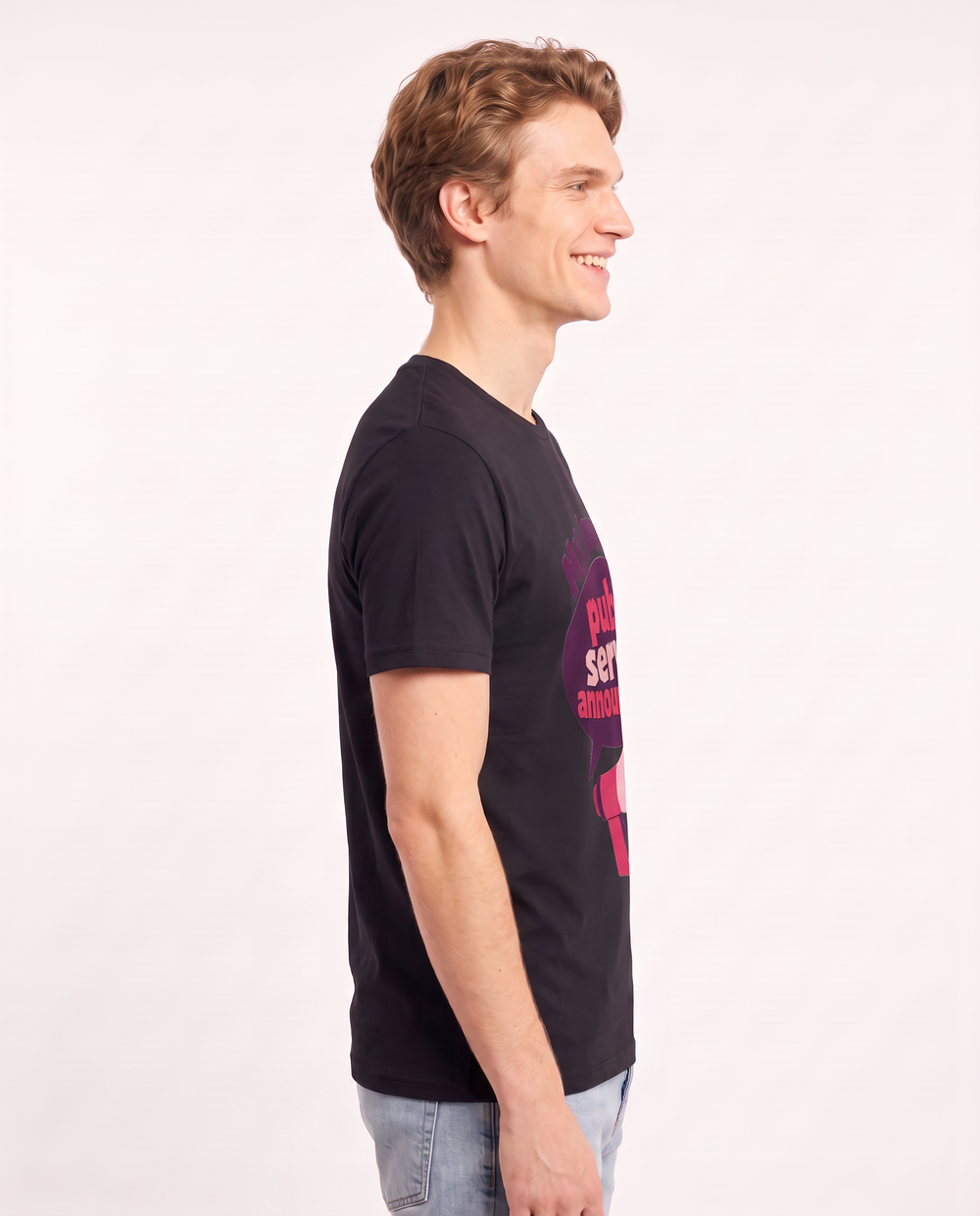 Graphic Men's Black T-Shirt - My love is a public service product image 2