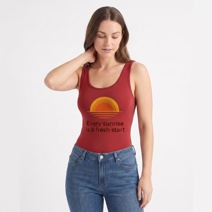 Sleeveless Round-Neck Tank Bodysuit mockup 3
