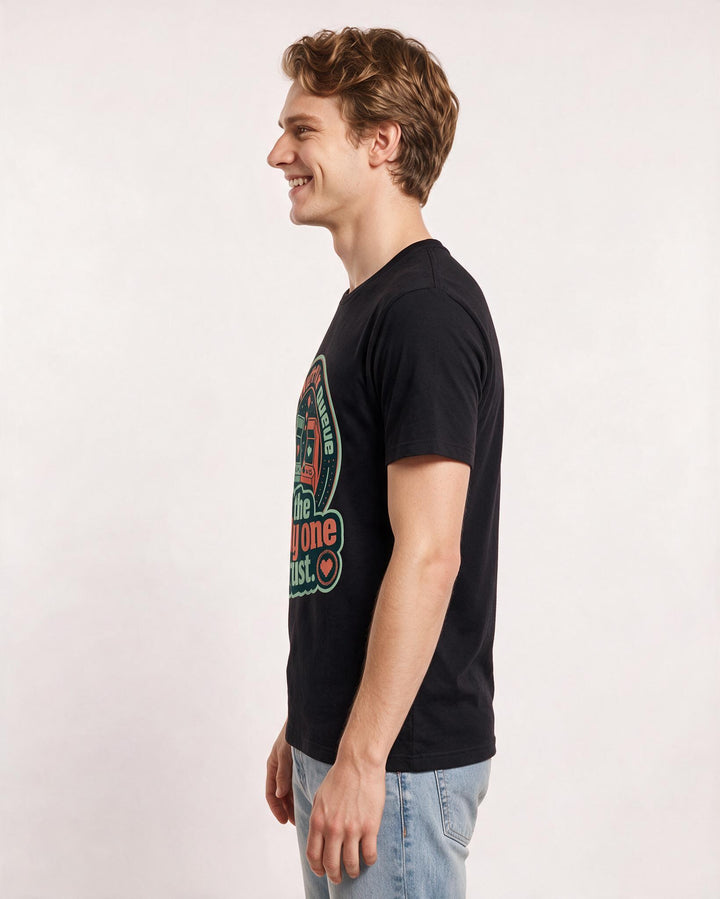 Couples Men's Black T-Shirt - Our Netflix queue is the only one I product image 2