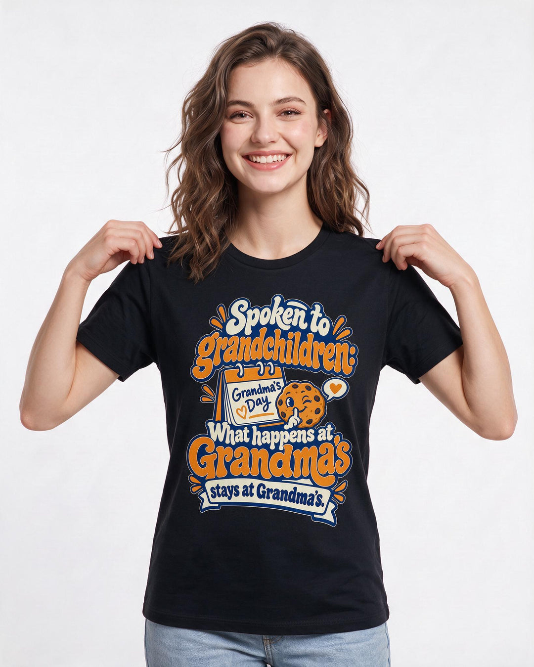 Grandparent Black T-Shirt for Women – Everyday Expression Graphic Tee product image 1