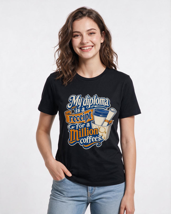 Graduation Black T-Shirt for Women – Everyday Expression Graphic Tee product image 1