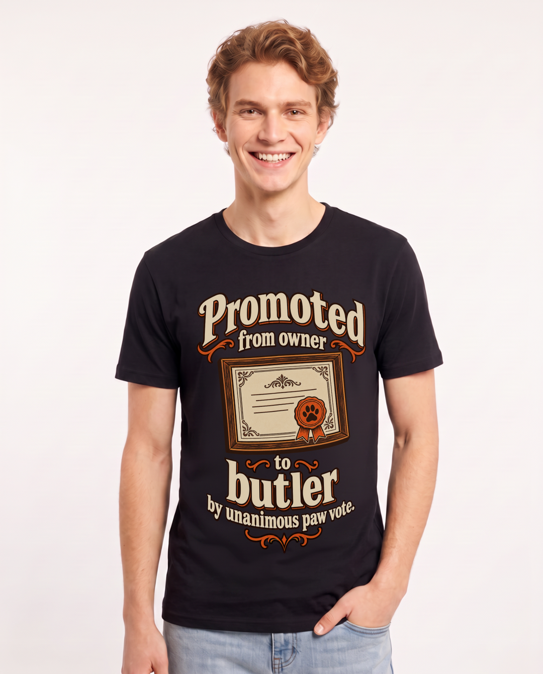 Cat Lover Black T-Shirt for Men – Everyday Expression Graphic Tee product image 3