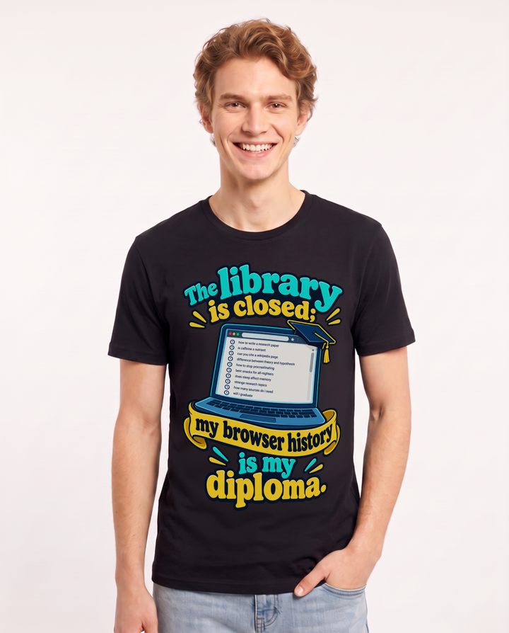 Graduation Black T-Shirt for Men – Everyday Expression Graphic Tee product image 3