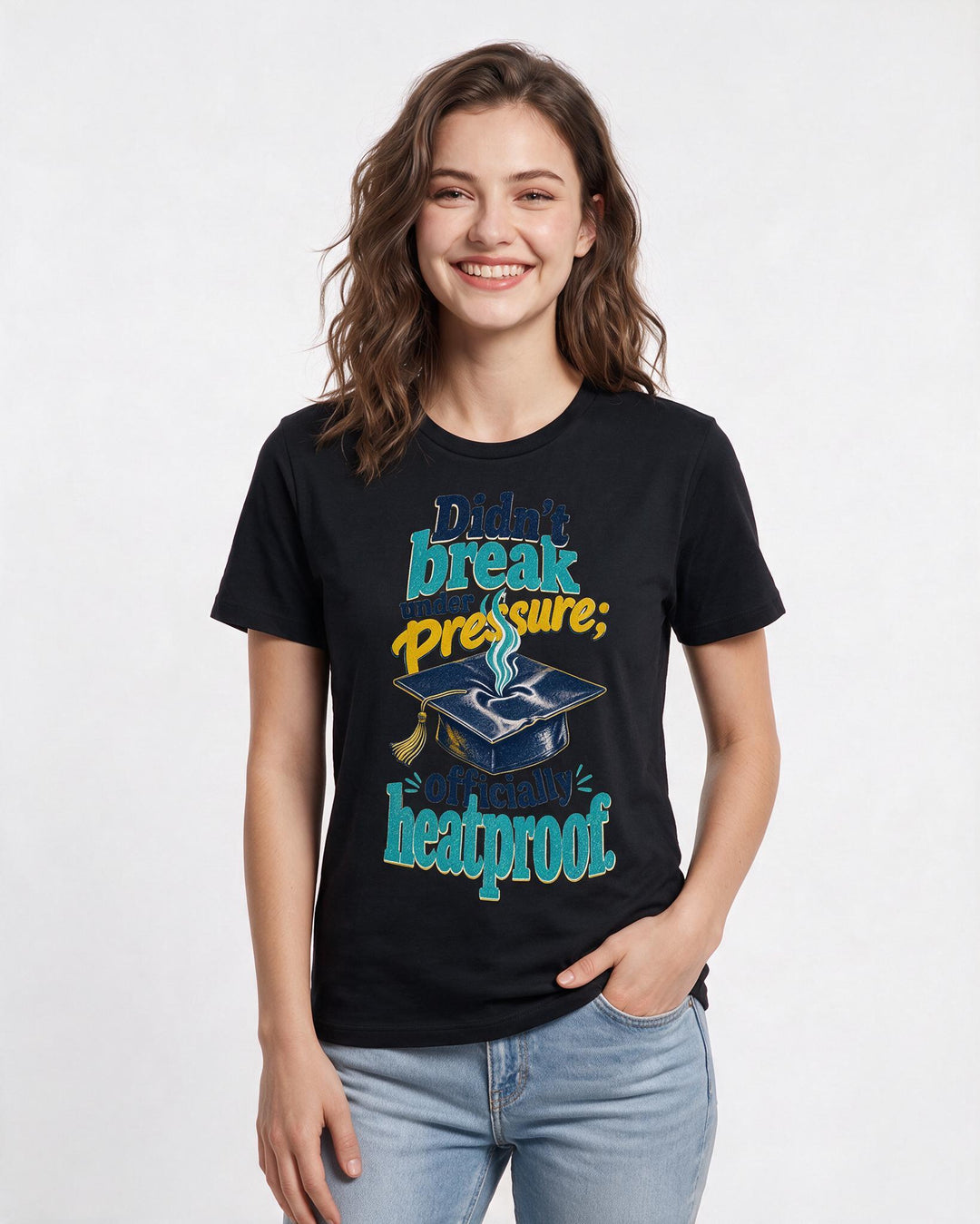 Graduation Black T-Shirt for Women – Everyday Expression Graphic Tee product image 1