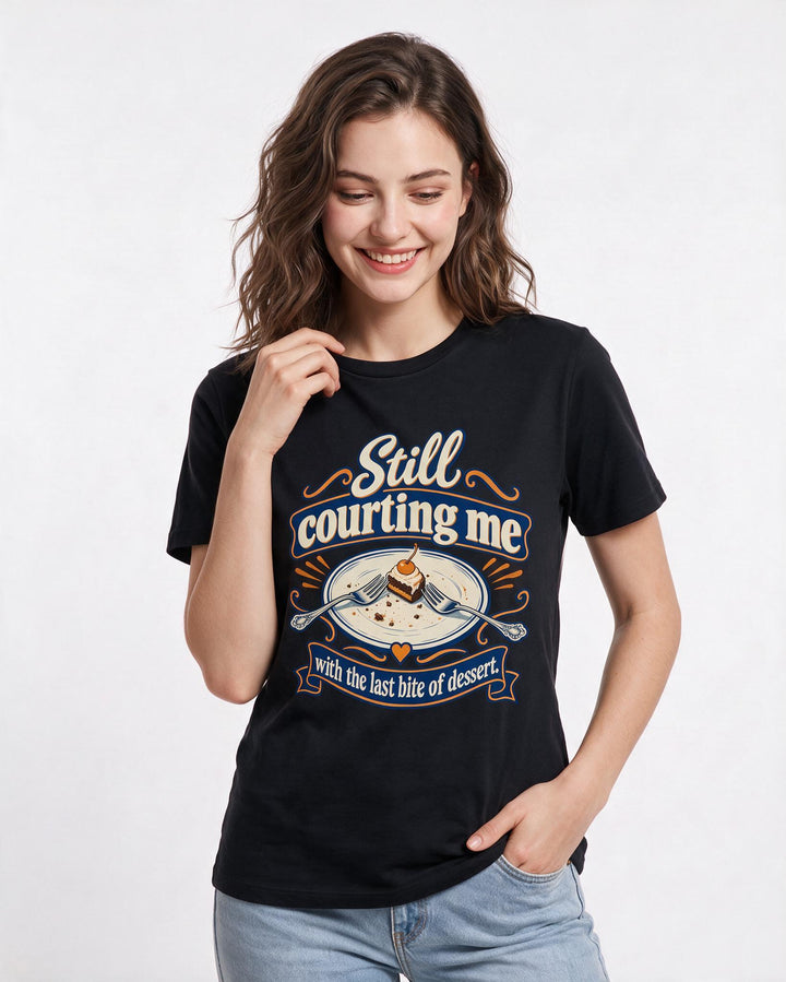 Couples Black T-Shirt for Women – Everyday Expression Graphic Tee product image 1