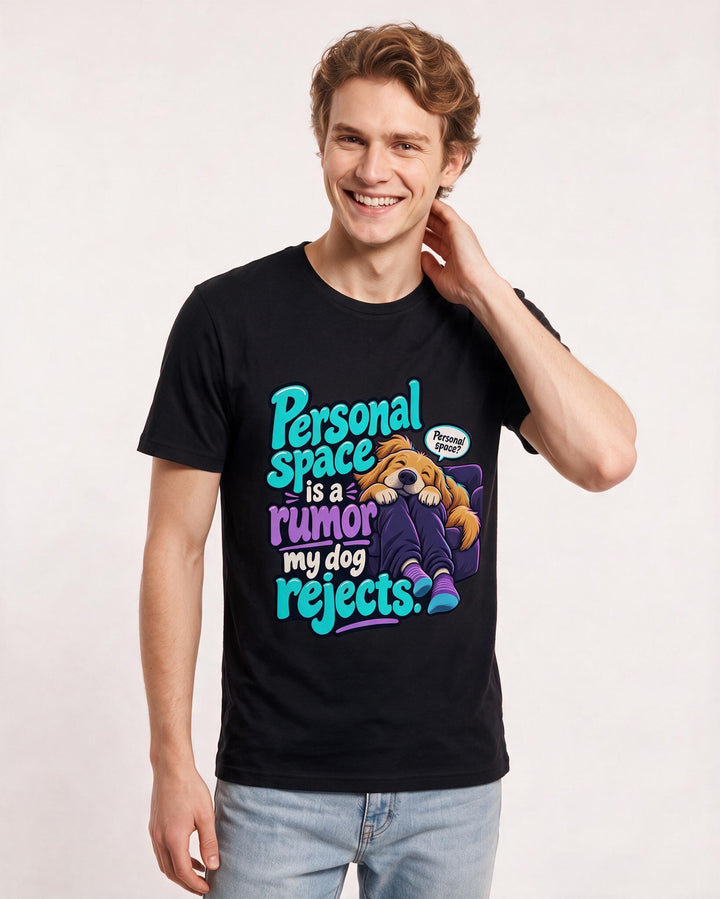 Dog Lover Black T-Shirt for Men – Everyday Expression Graphic Tee product image 1